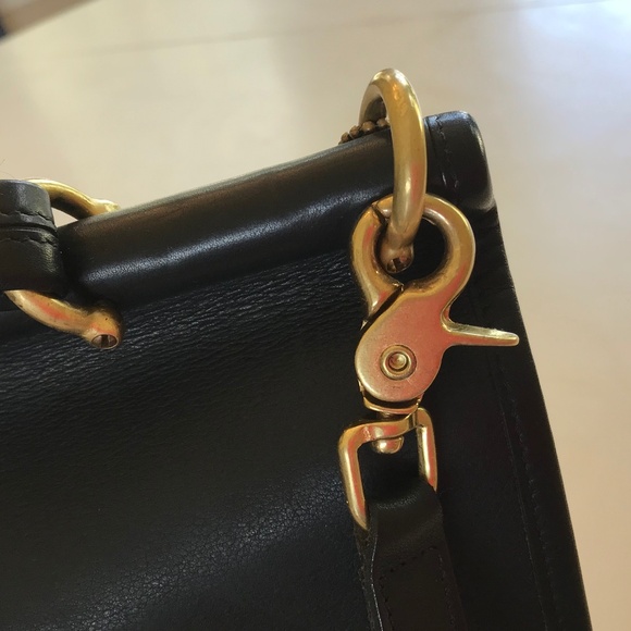 Coach Black Crossbody Bag with Gold Accents - Picture 4 of 16